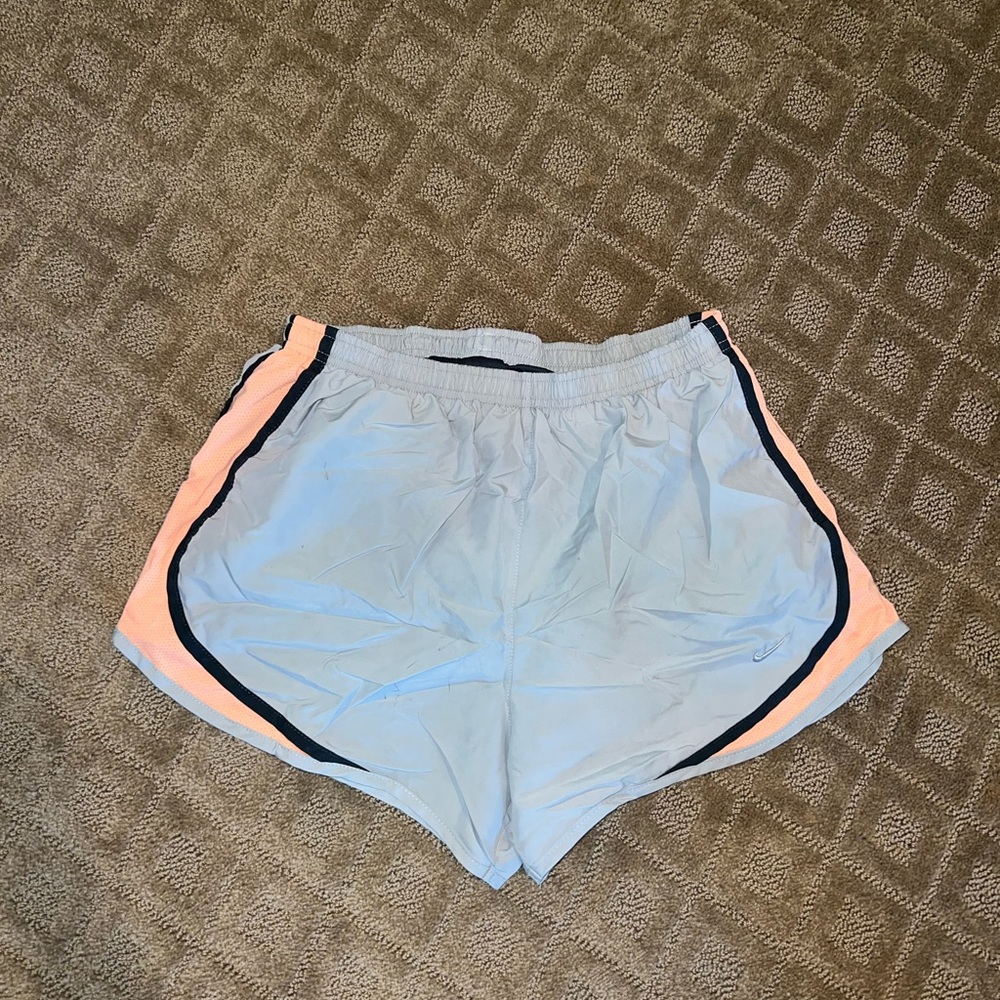 Grey and coral Nike shorts